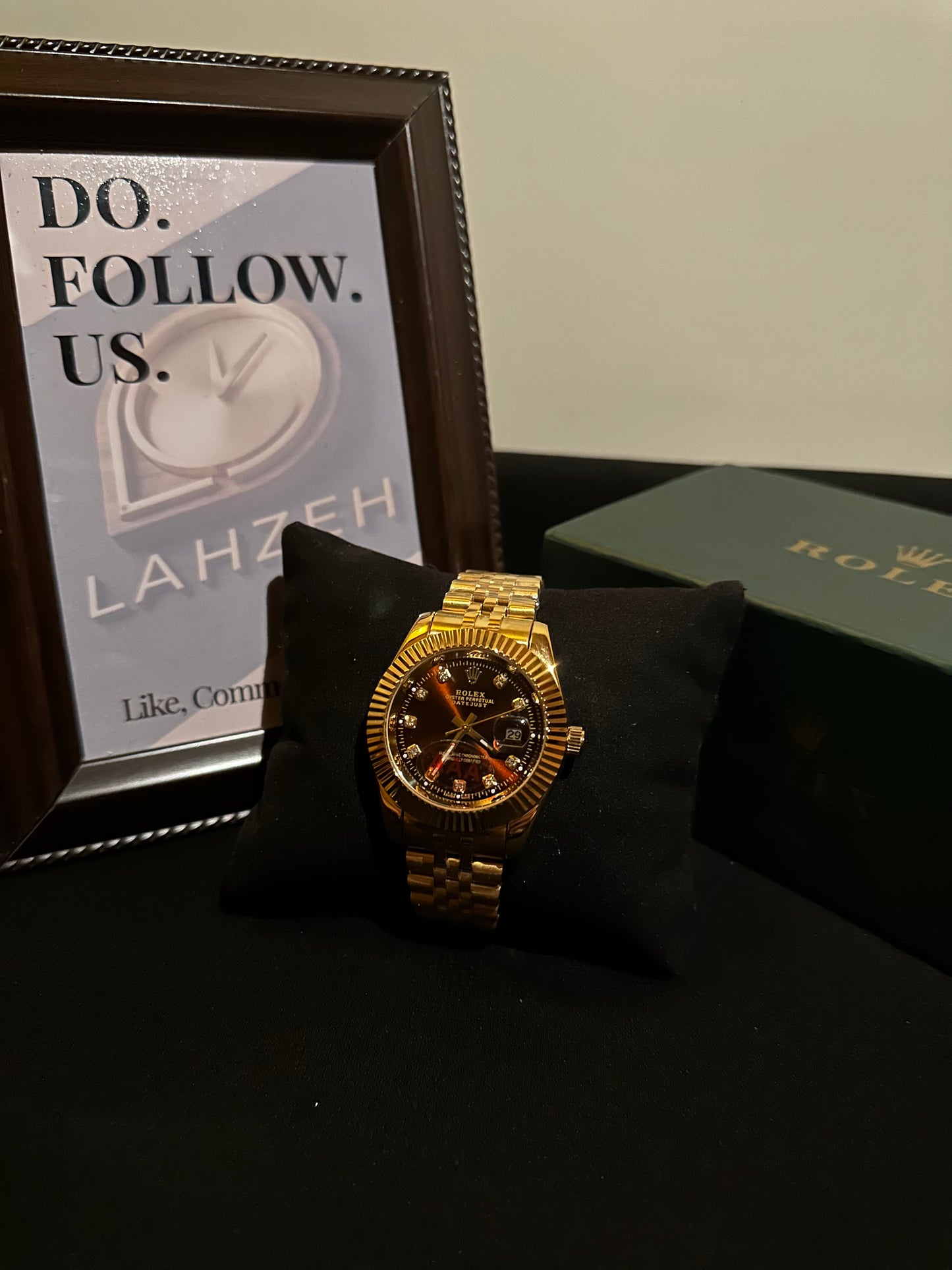 RLX Gold D-Just Maroon Dial