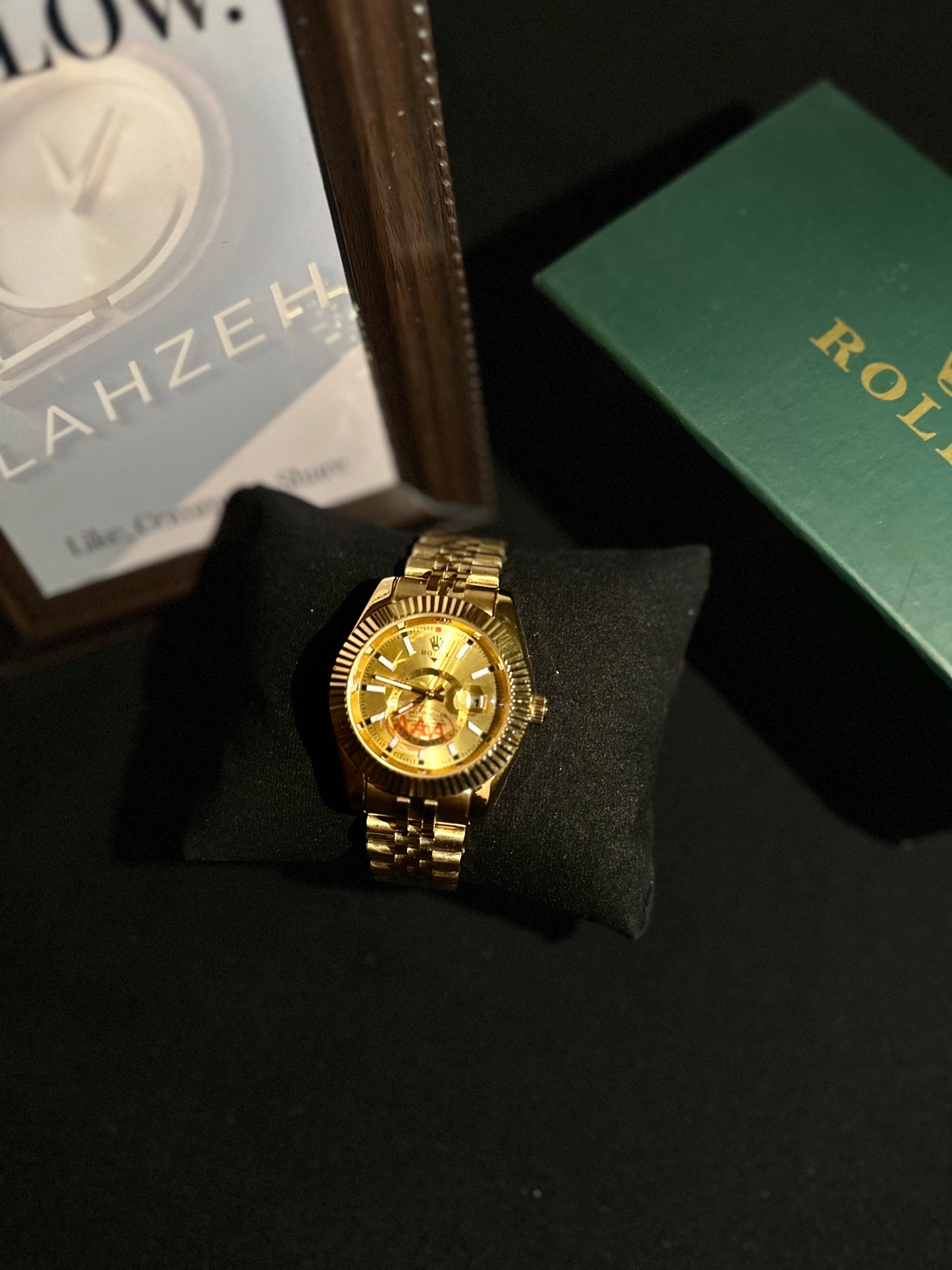 RLX Gold S-Dweller Gold Dial