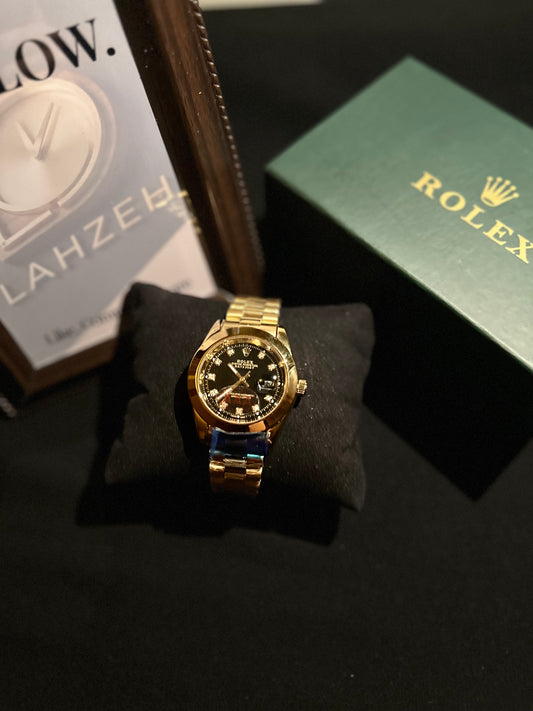 Rolex Gold DateJust Black Dial