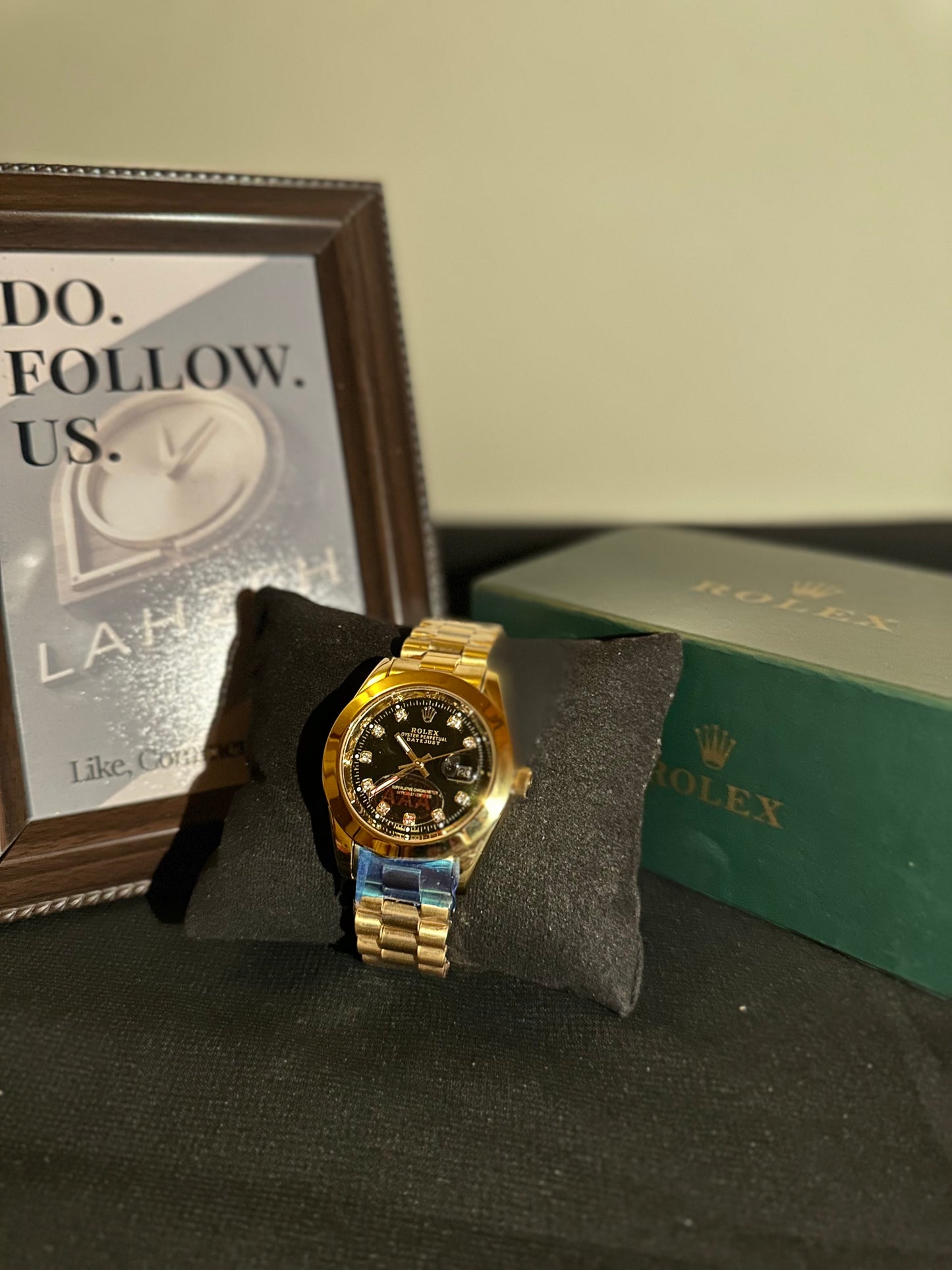 RLX Gold D-Just Black Dial