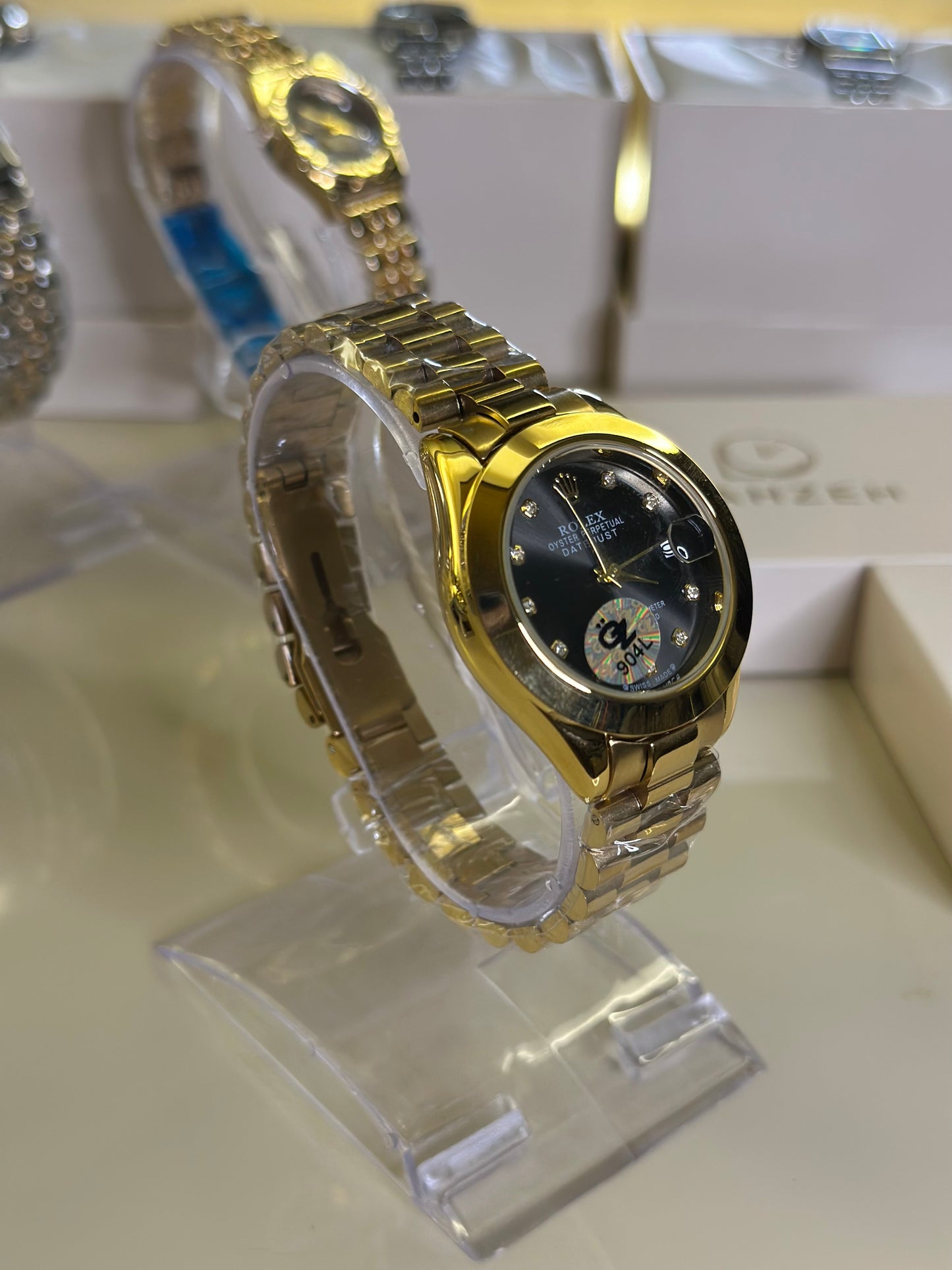 RLX D-Just Gold for ladies Black Dial (Premium+ Quality)