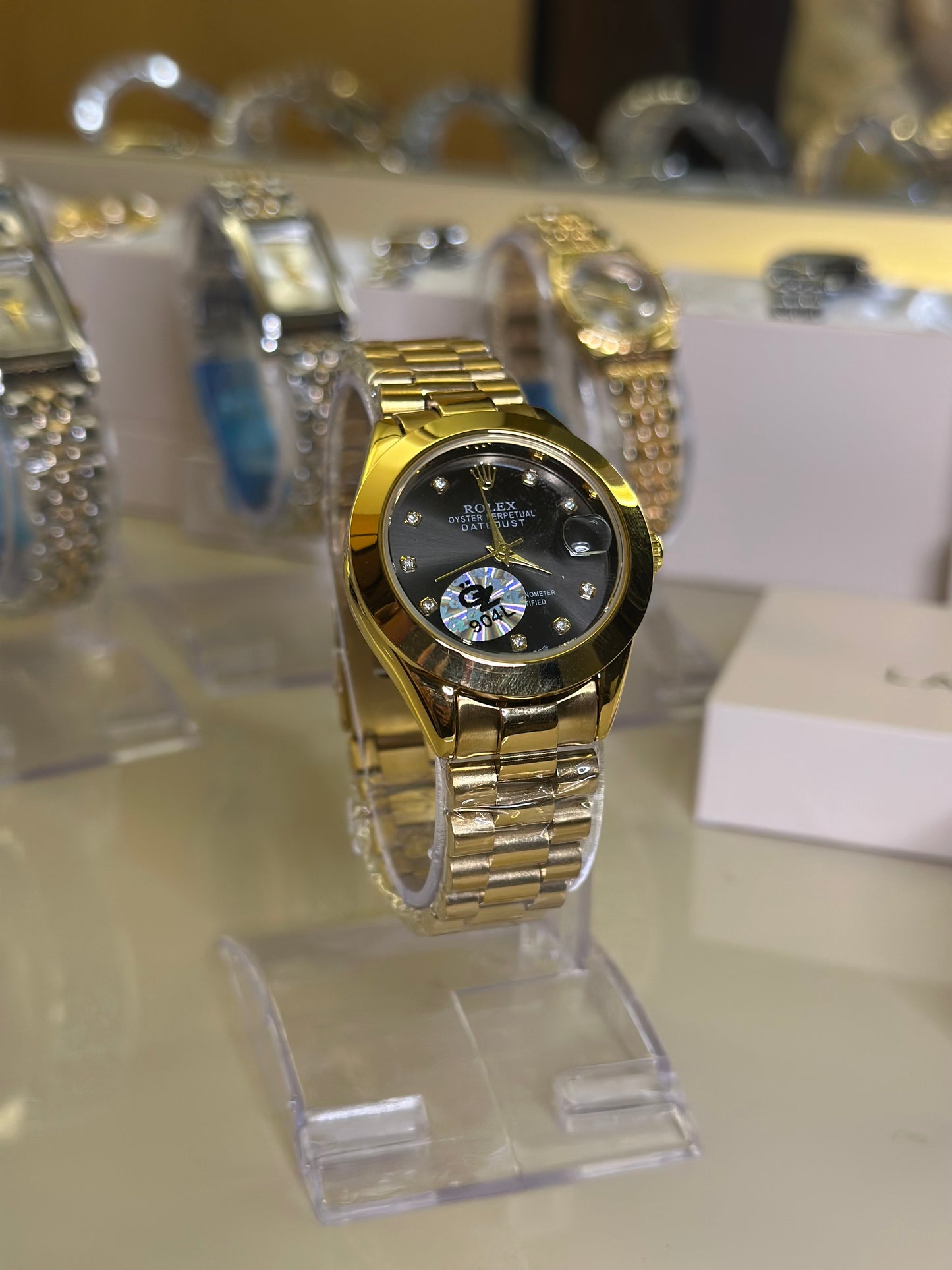 RLX D-Just Gold for ladies Black Dial (Premium+ Quality)