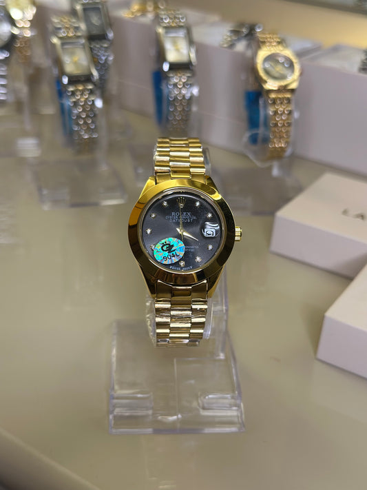 RLX D-Just Gold for ladies Black Dial (Premium+ Quality)