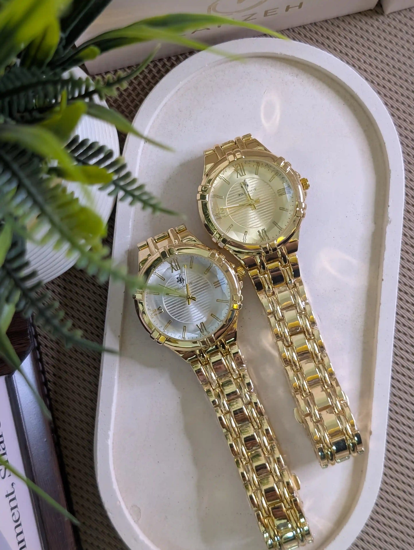 Polowhite Ridged Design Gold