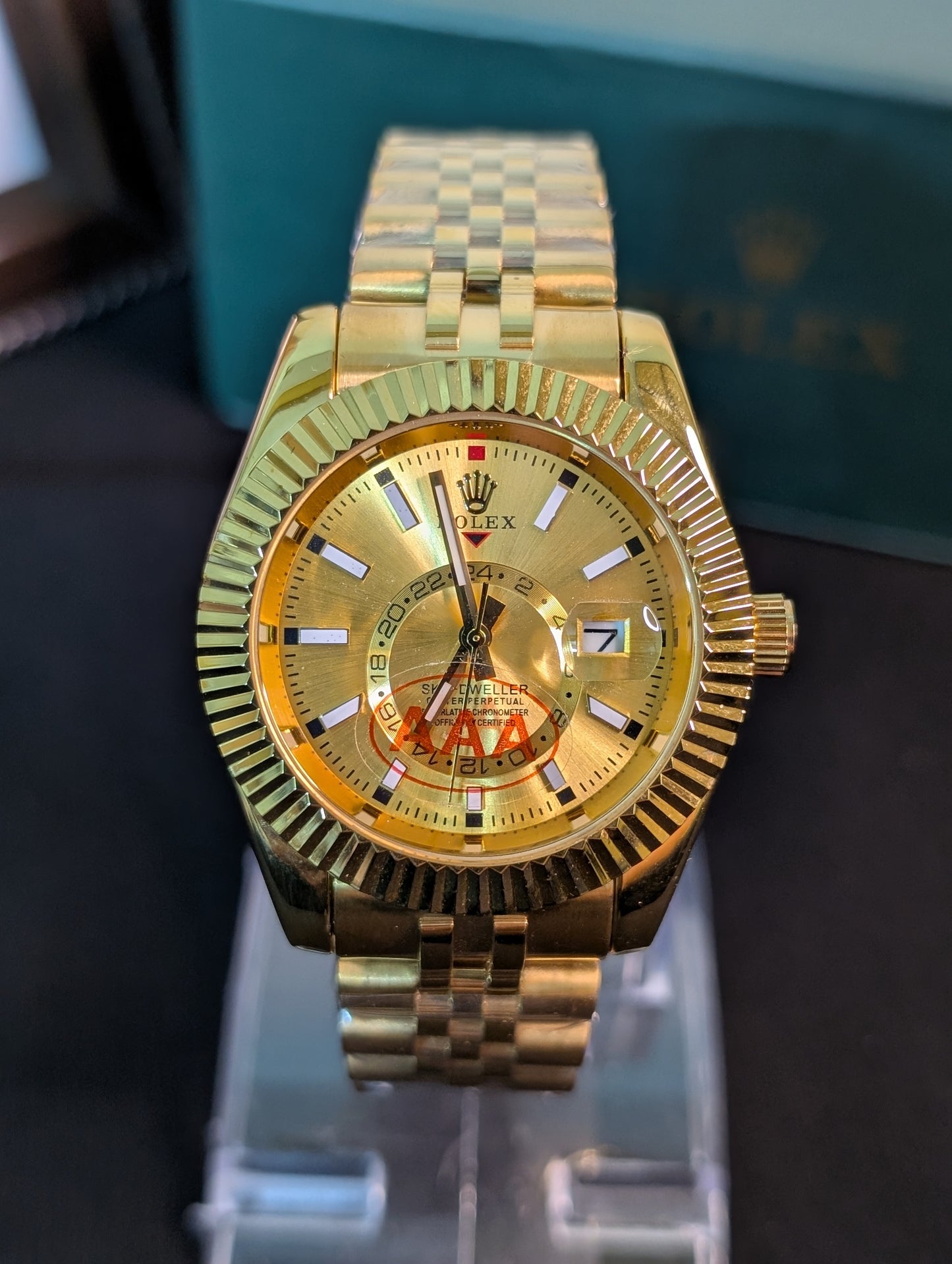 RLX Gold S-Dweller Gold Dial