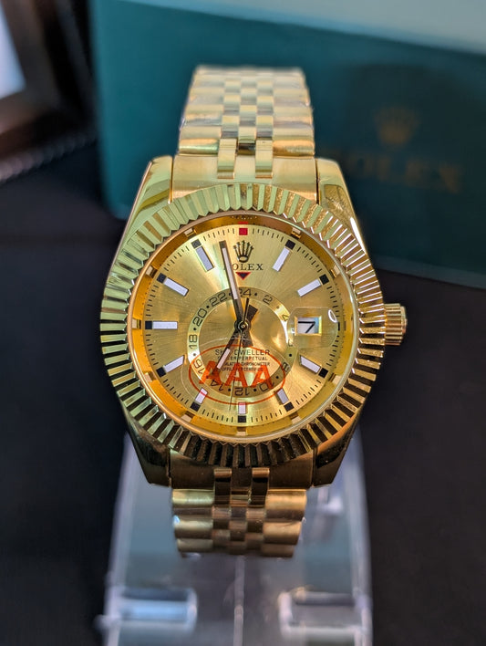 RLX Gold S-Dweller Gold Dial