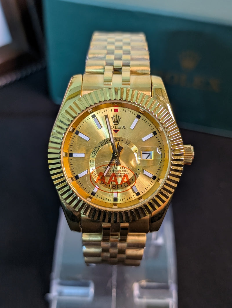 RLX Gold S-Dweller Gold Dial