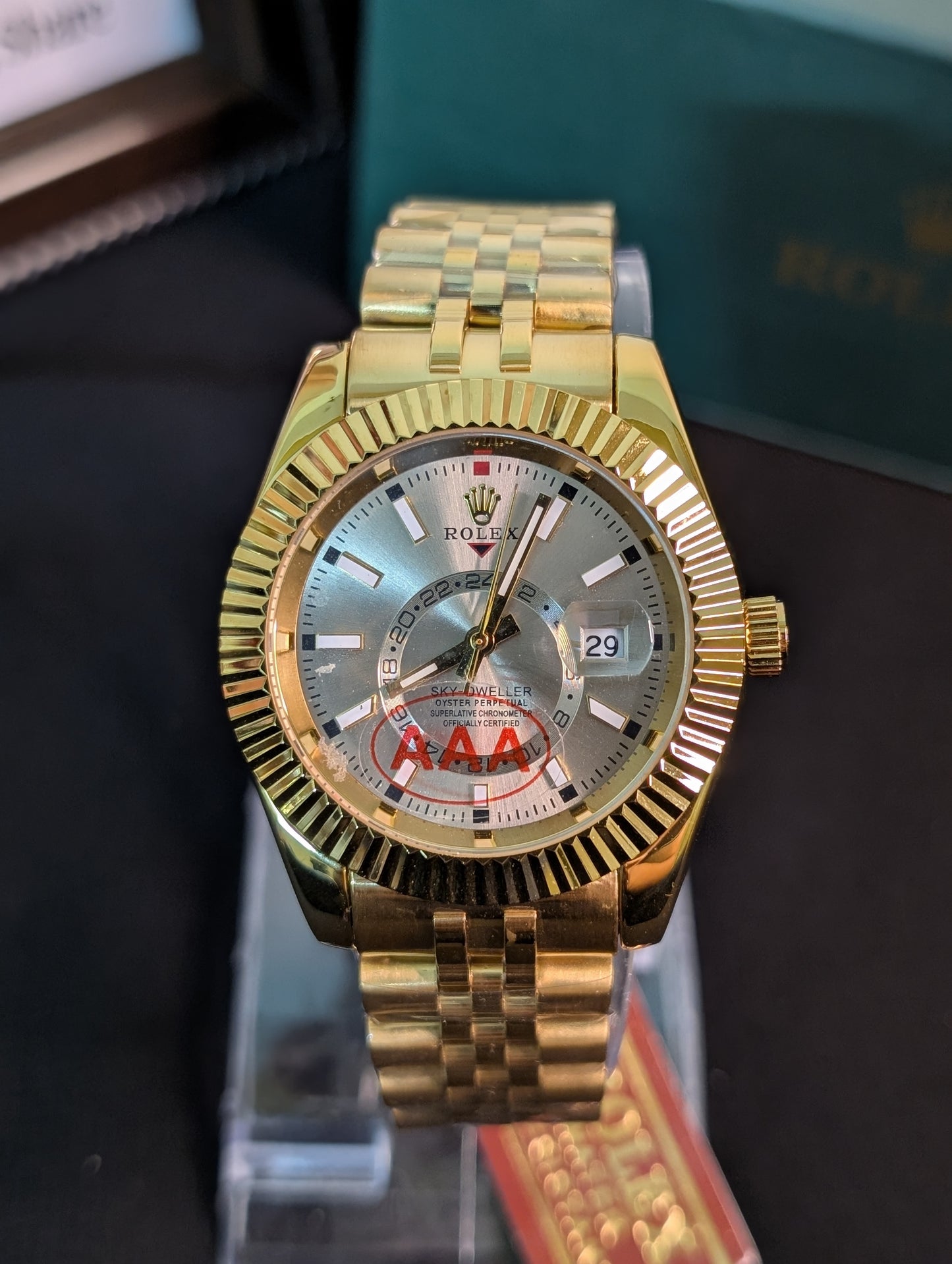 RLX Gold S-Dweller Silver Grey Dial