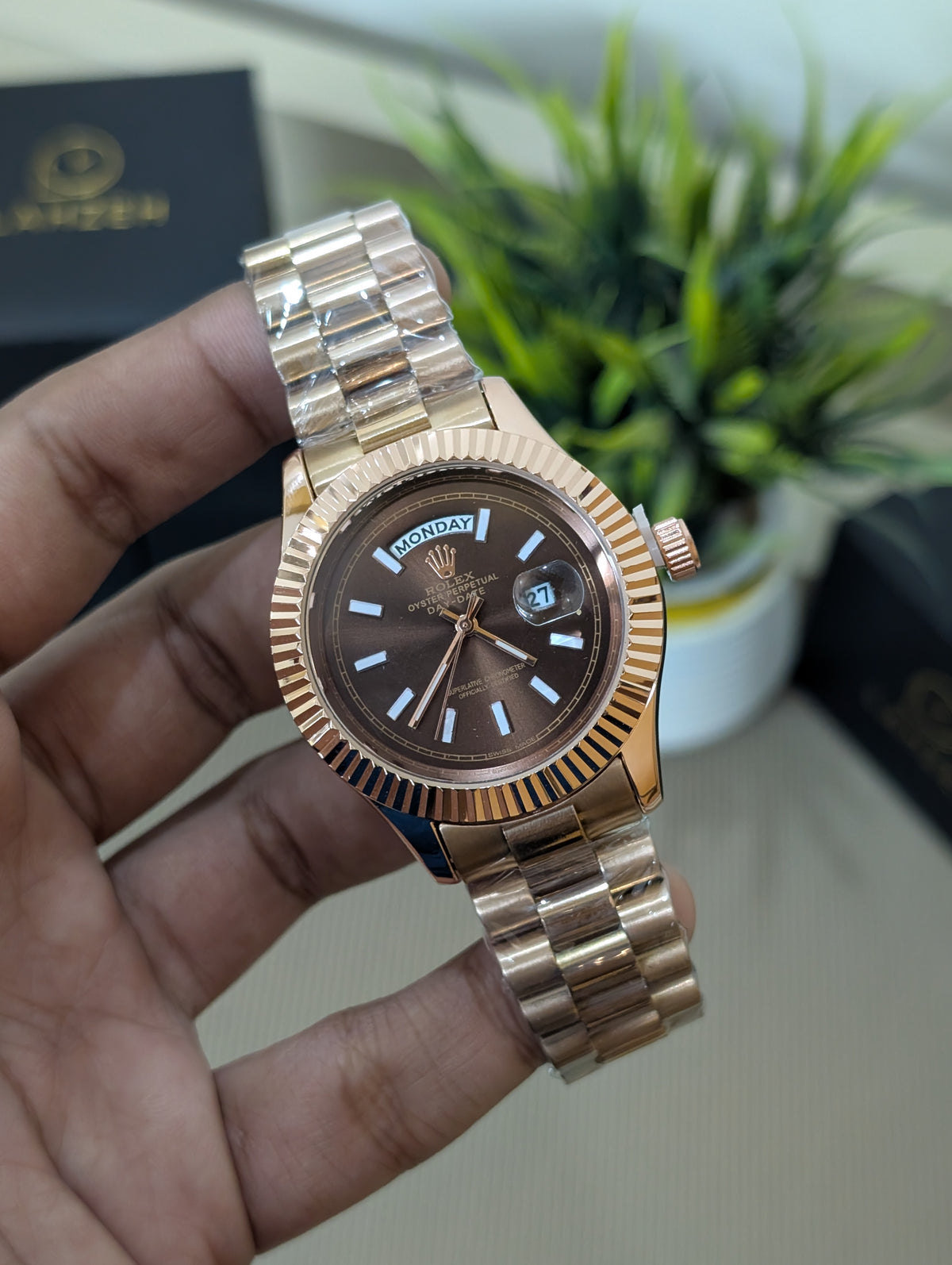 Lahzeh Ridge Day & Date Rose Gold