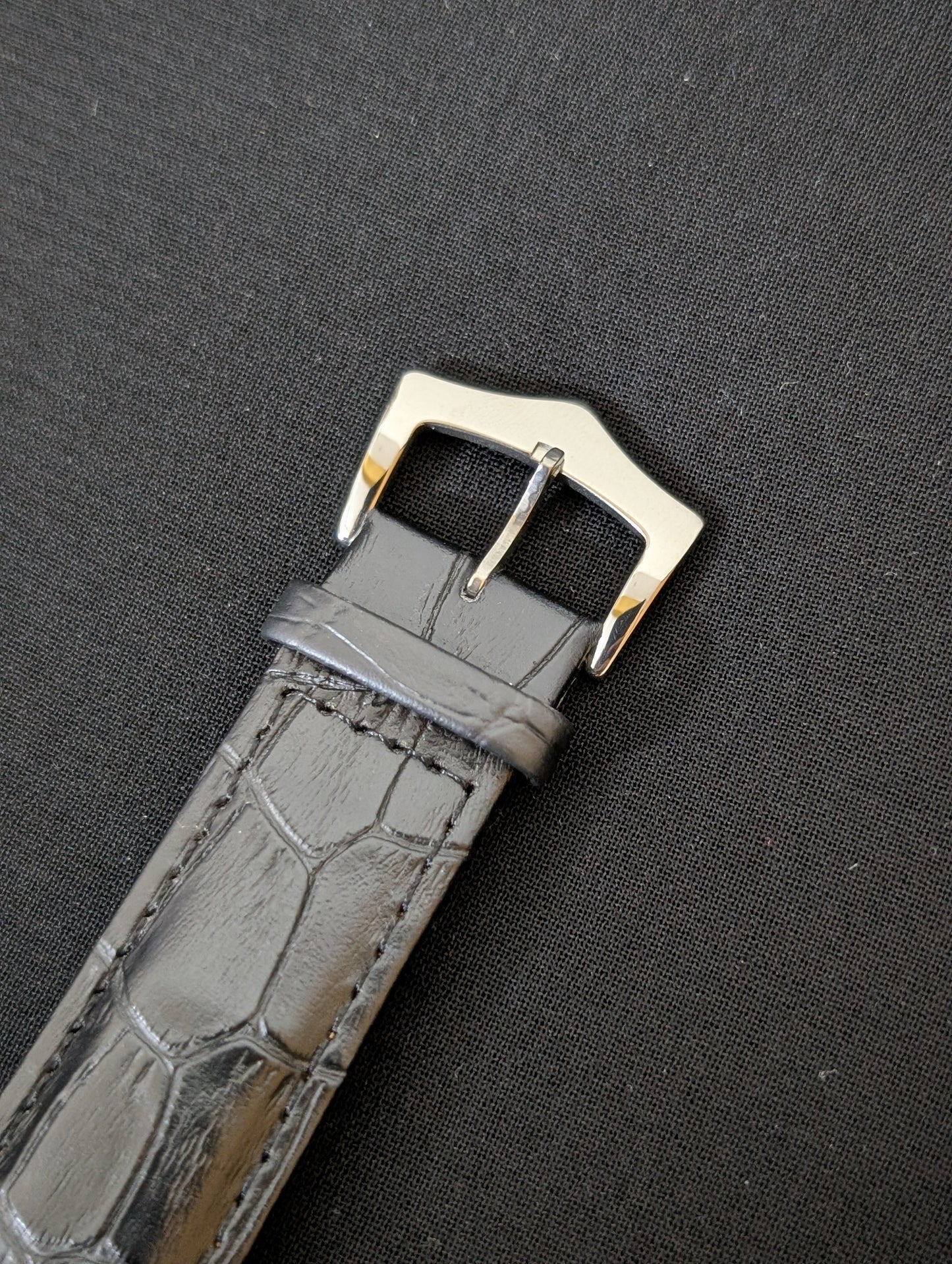 Cart-ier Tank Marked Silver Case Black Strap